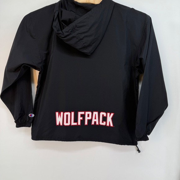 Champion NC State Wolfpack Anorak Pullover Jacket Black Embroidered Logo Size M - Picture 3 of 9